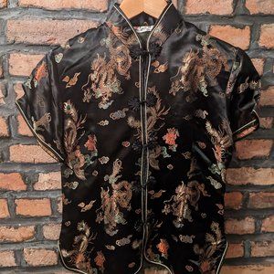 Mei Gui silk jacquard short sleeve jacket/top/blouse